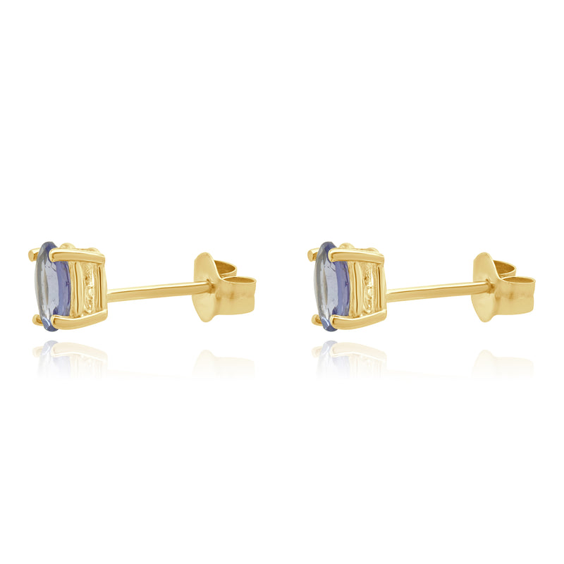 Levian 14 Karat Yellow Gold Tanzanite Stud Earrings