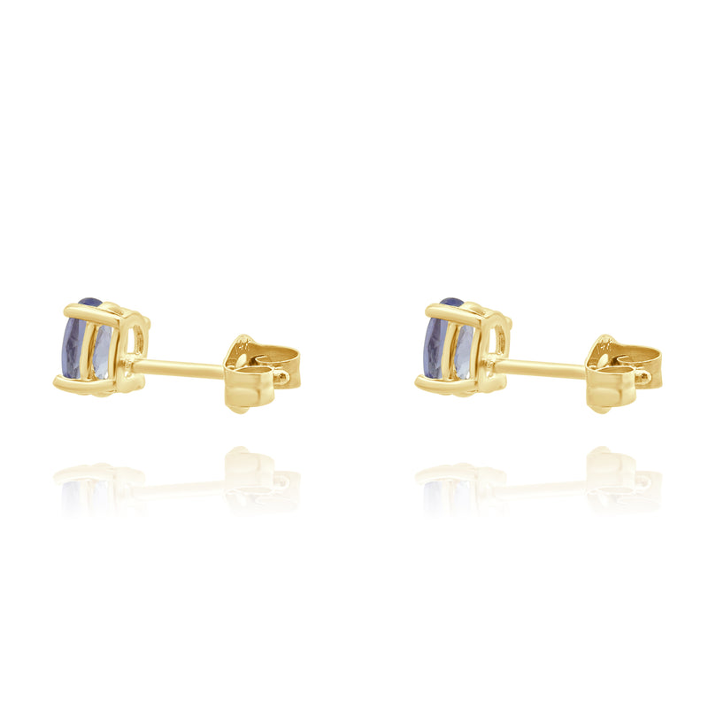 Levian 14 Karat Yellow Gold Tanzanite Stud Earrings