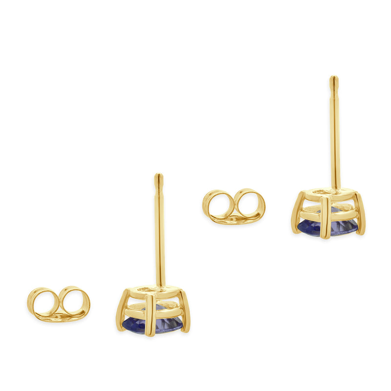 Levian 14 Karat Yellow Gold Tanzanite Stud Earrings