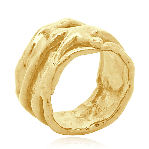 Jean Mahie 22 Karat Yellow Gold Freeform Ring