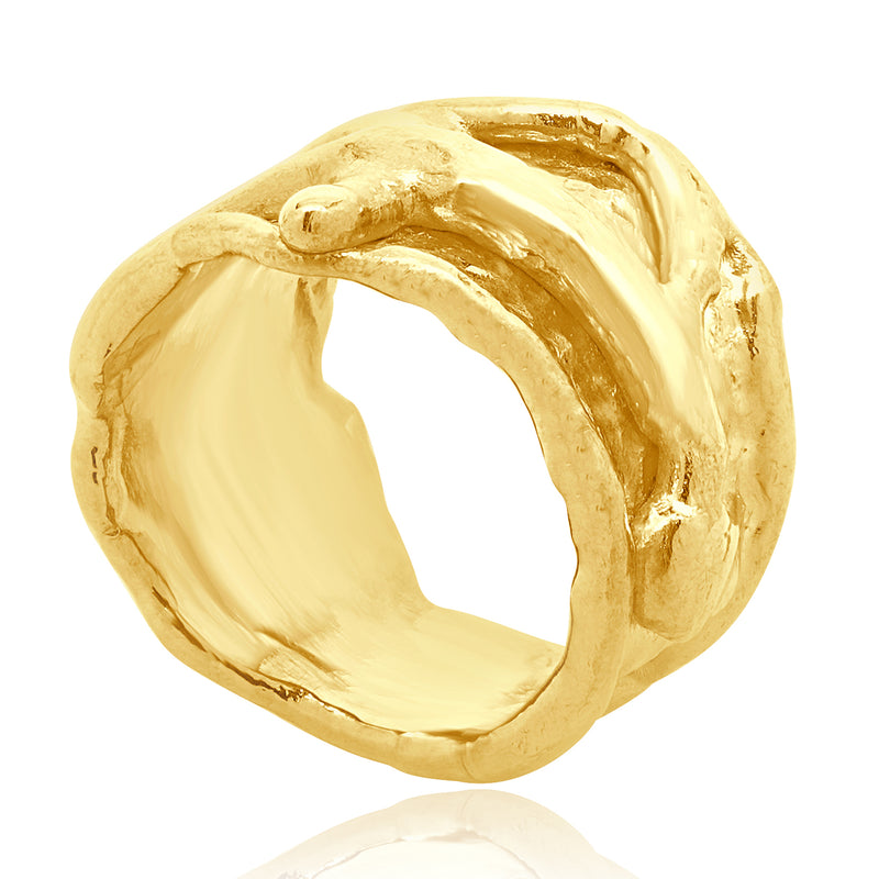 Jean Mahie 22 Karat Yellow Gold Freeform Ring