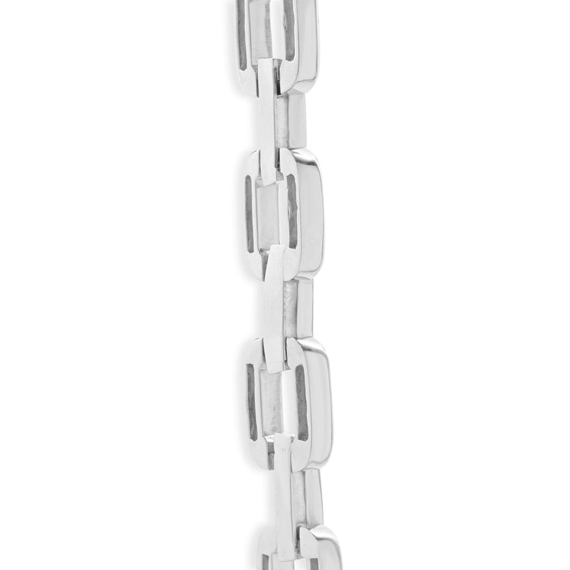 Gauthier 14 Karat White Gold Sapphire and Diamond Link Collar Necklace