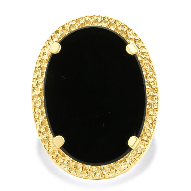 Corletto 18 Karat Yellow Gold Black Onyx Ring