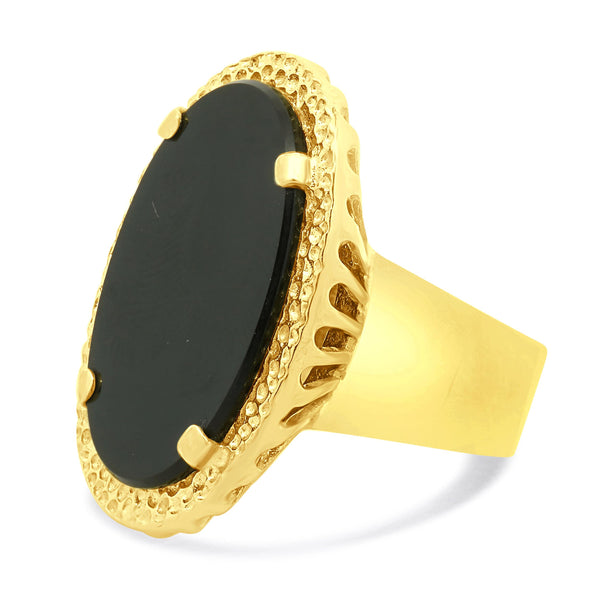 Corletto 18 Karat Yellow Gold Black Onyx Ring