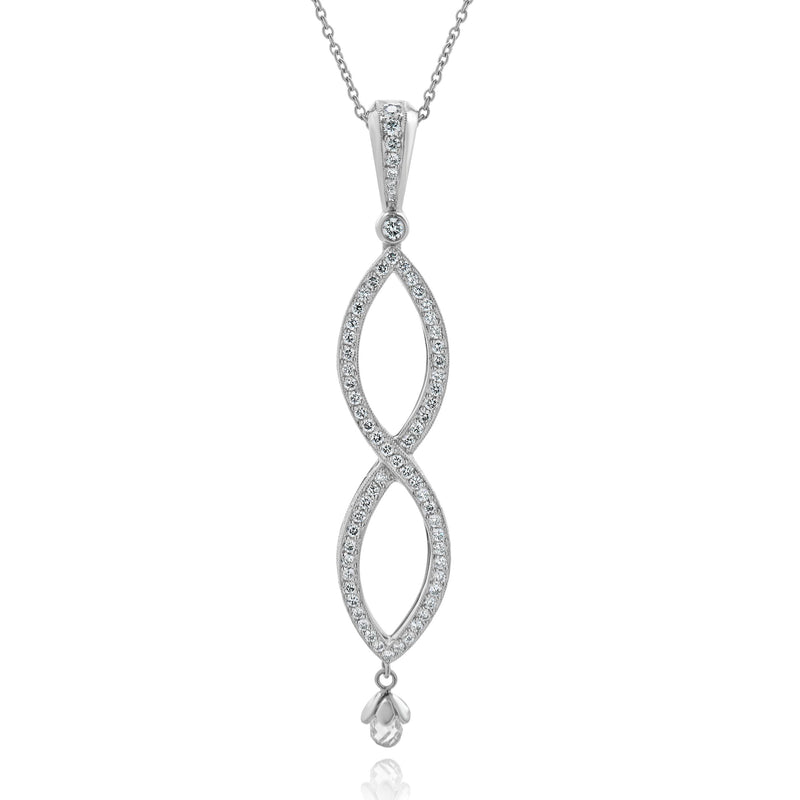 Michael Beaudry Platinum Diamond Infinity Crossover Necklace