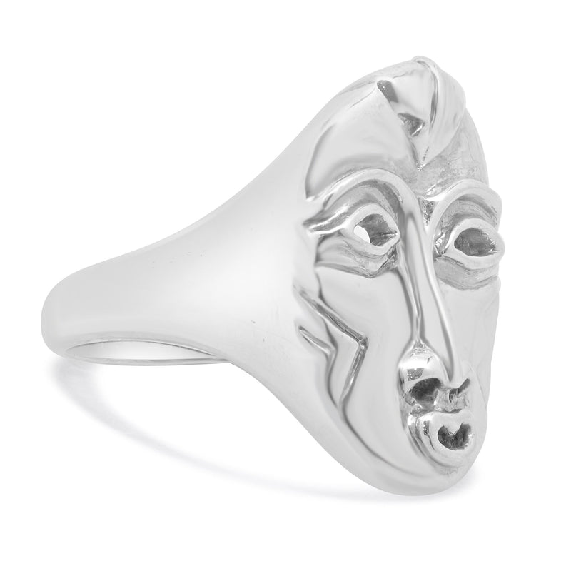 Lillian Pitt Sterling Silver Feather Woman Ring