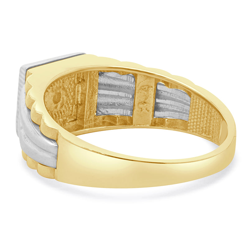 Kallati 14 Karat Two Tone Diamond and Black Enamel Ring