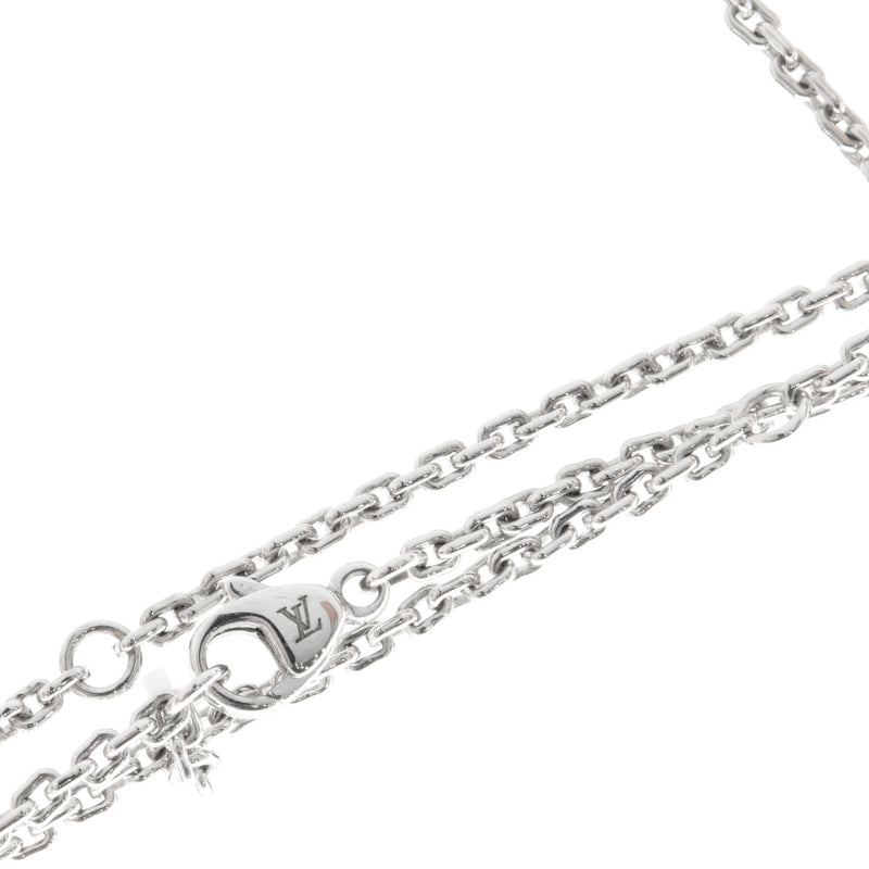 louis vuitton white gold necklace