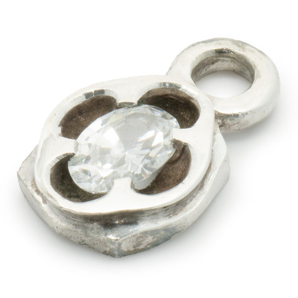 Lee Brevard Sterling Silver Marquise CZ Charm