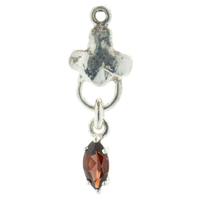 Lee Brevard Sterling Silver Garnet Maltese Cross Charm