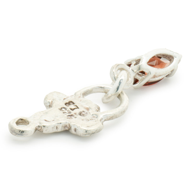 Lee Brevard Sterling Silver Garnet Maltese Cross Charm