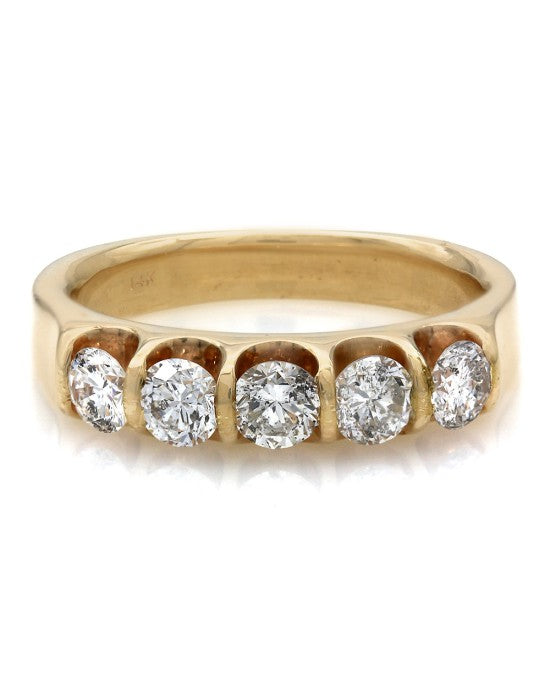 Five Stone Diamond Ring in Yellow Gold
