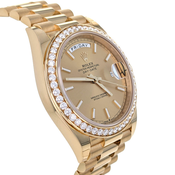 Rolex Day-Date 40 Yellow Gold President Diamonds 228348RBR