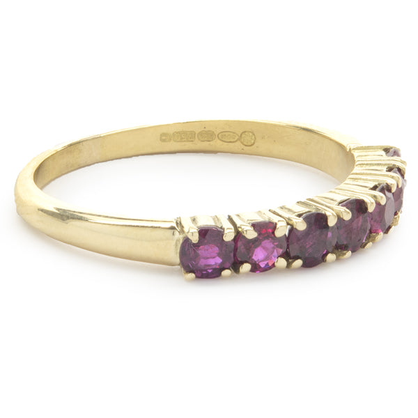 14 Karat Yellow Gold Ruby Band