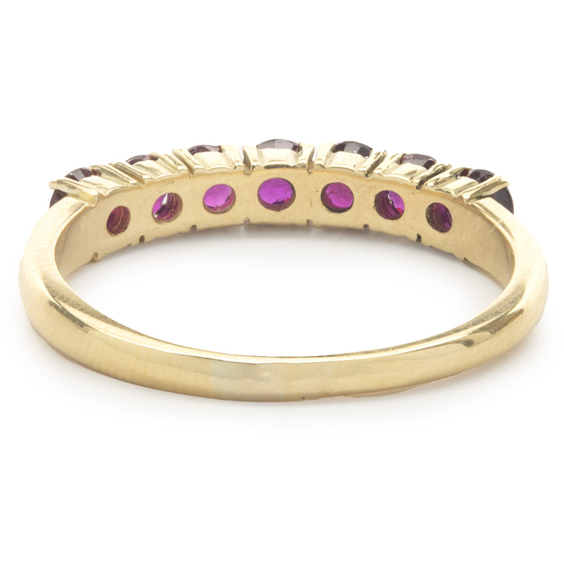 14 Karat Yellow Gold Ruby Band