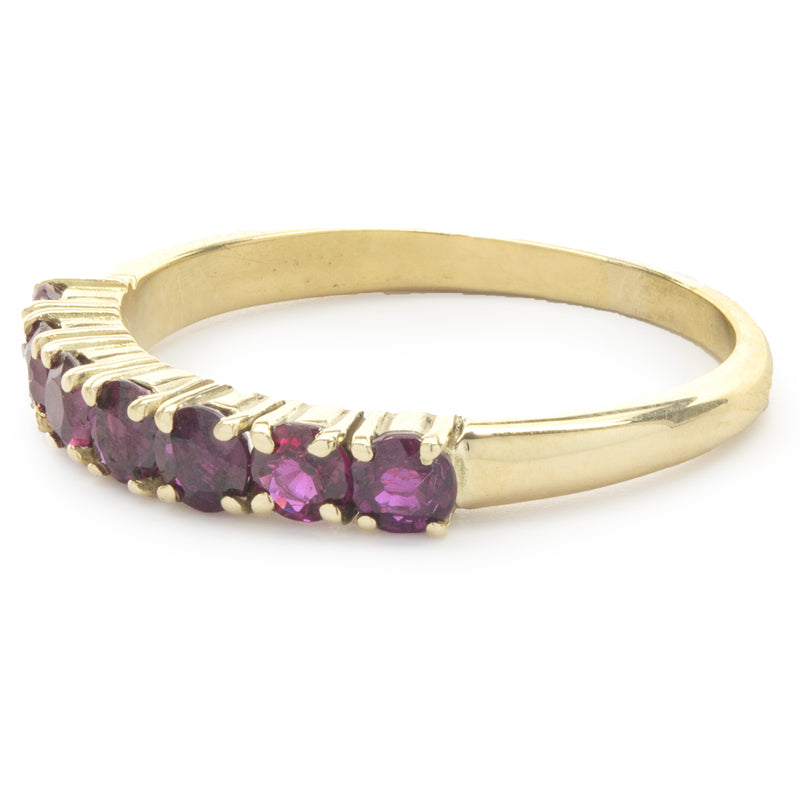 14 Karat Yellow Gold Ruby Band