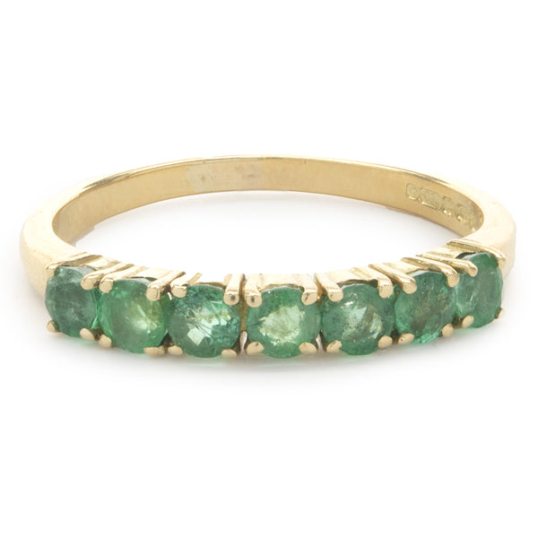 14 Karat Yellow Gold Emerald Band