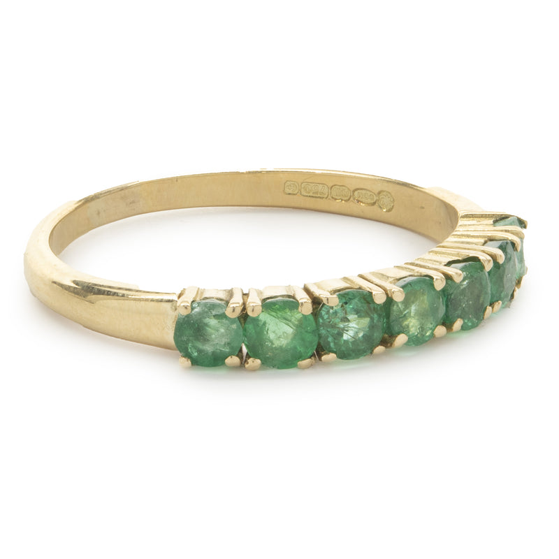 14 Karat Yellow Gold Emerald Band