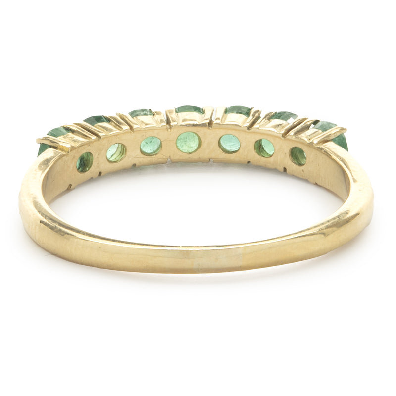 14 Karat Yellow Gold Emerald Band