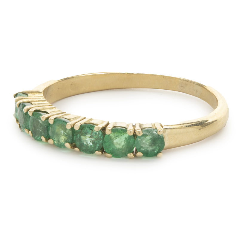 14 Karat Yellow Gold Emerald Band