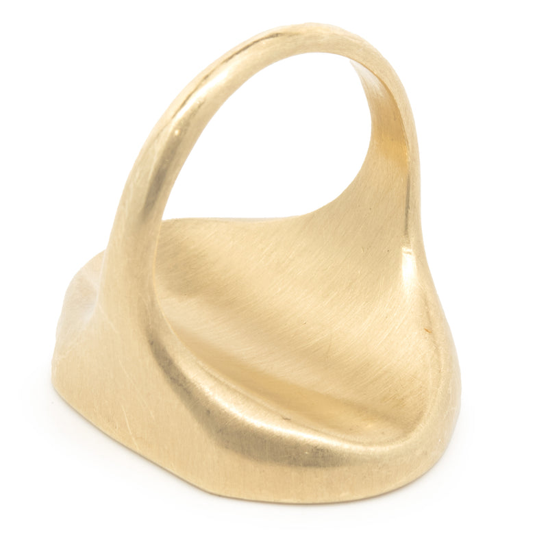 Monique Pean 18 Karat Yellow Gold Vintage Agate Ring