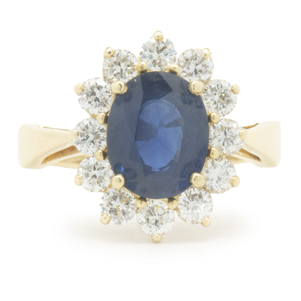 18 Karat Yellow Gold Sapphire and Diamond Cocktail Ring