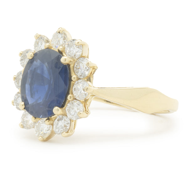 18 Karat Yellow Gold Sapphire and Diamond Cocktail Ring