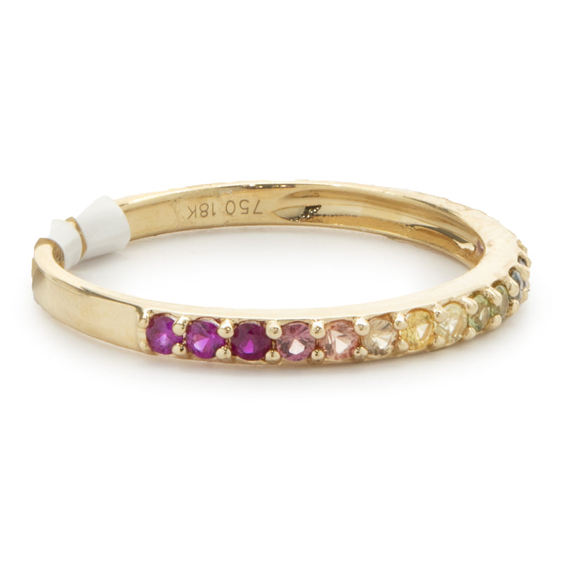 18 Karat Yellow Gold Rainbow Sapphire Band