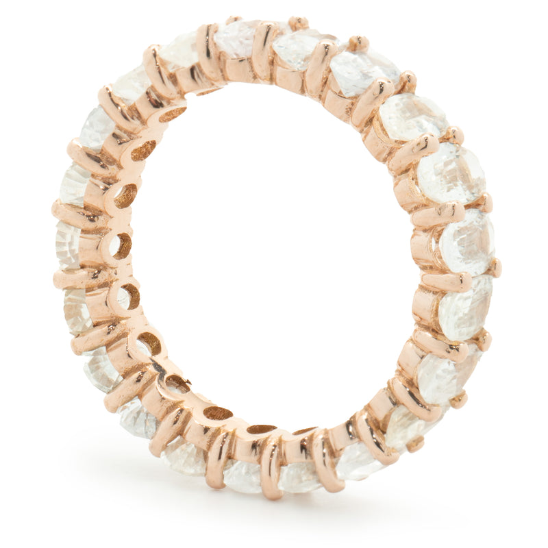 14 Karat Rose Gold White Sapphire Eternity Band