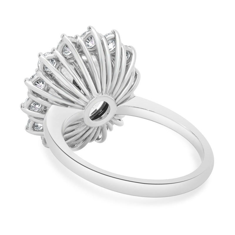 18 Karat White Gold No Heat Purple Sapphire and Diamond Cocktail Ring
