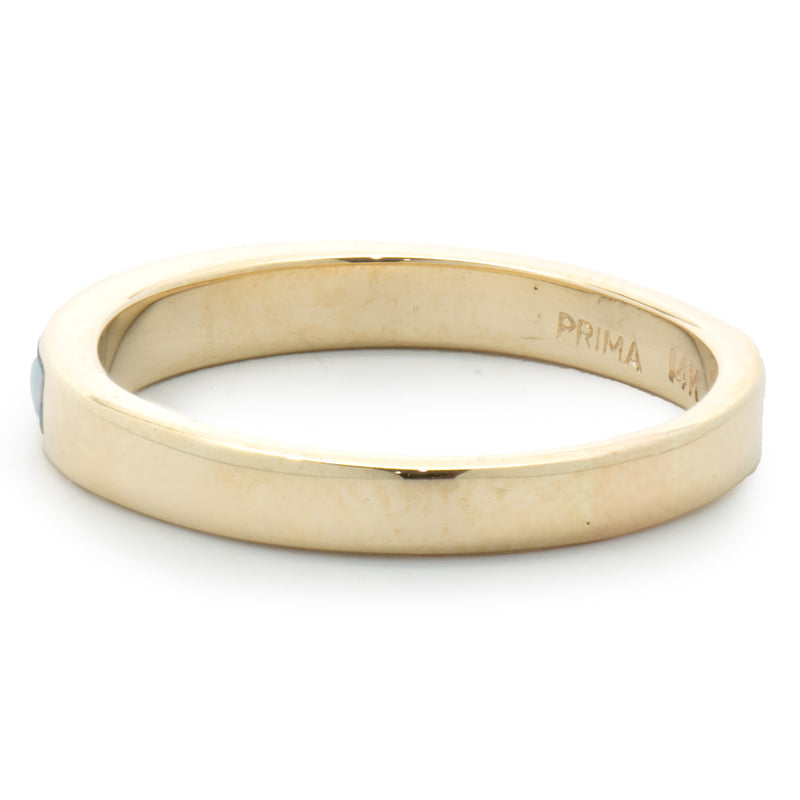 Prima 14 Karat Yellow Gold Black Opal Inlay Ring