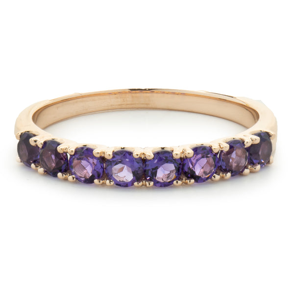 14 Karat Rose Gold Amethyst Band