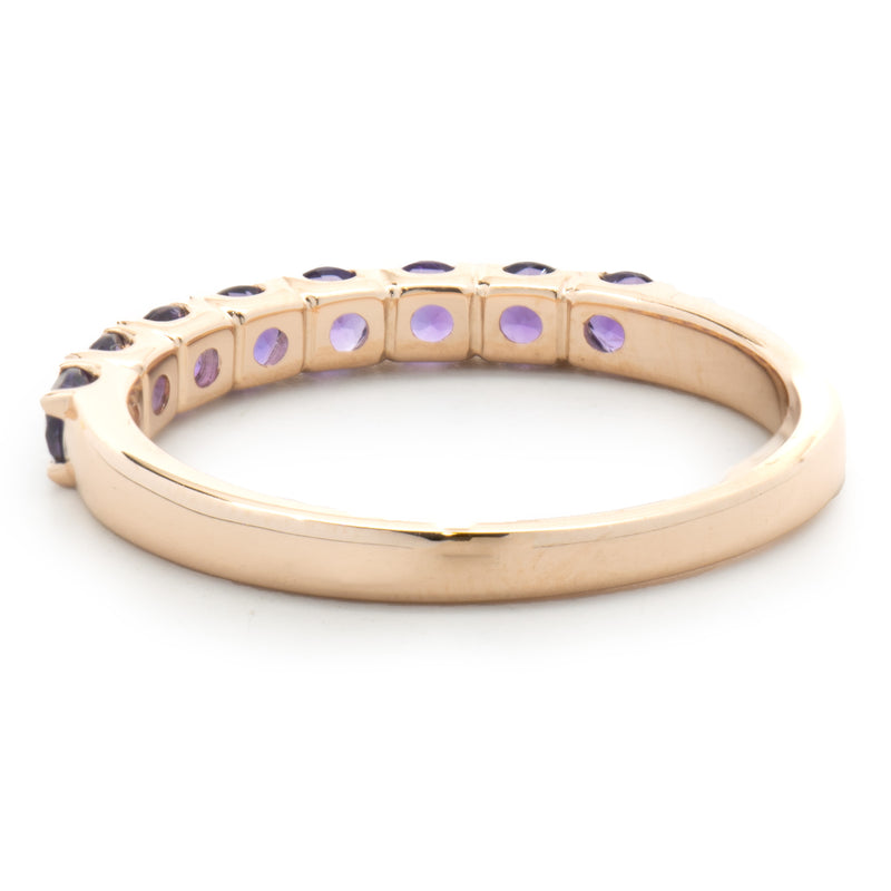 14 Karat Yellow Gold Amethyst Band