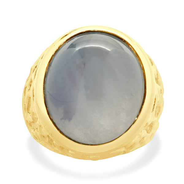 18 Karat Yellow Gold Cabochon Star Sapphire Ring