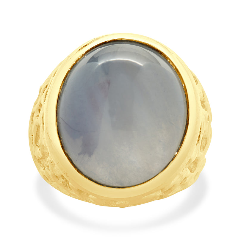 18 Karat Yellow Gold Cabochon Star Sapphire Ring