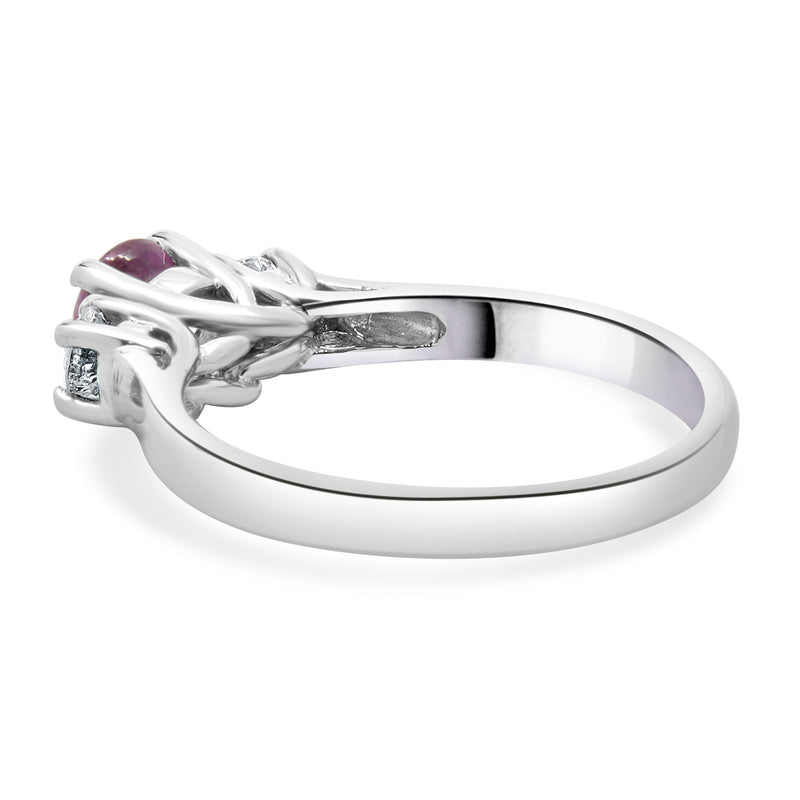 14 Karat White Gold Pink Sapphire and Diamond Ring