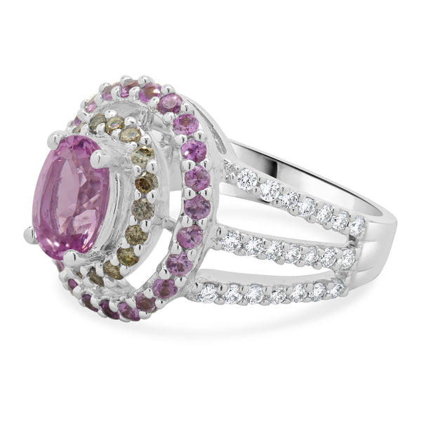 18 Karat White Gold Morganite and Diamond Fashion Ring