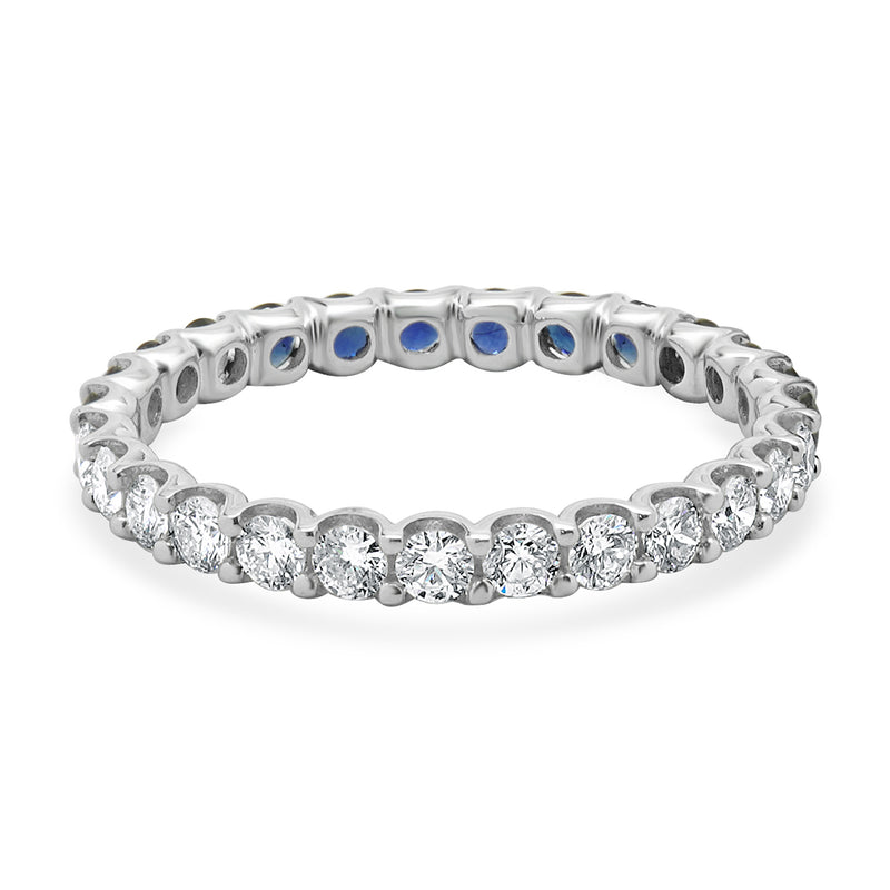 14 Karat White Gold Sapphire and Diamond Band – The Estate Watch And ...