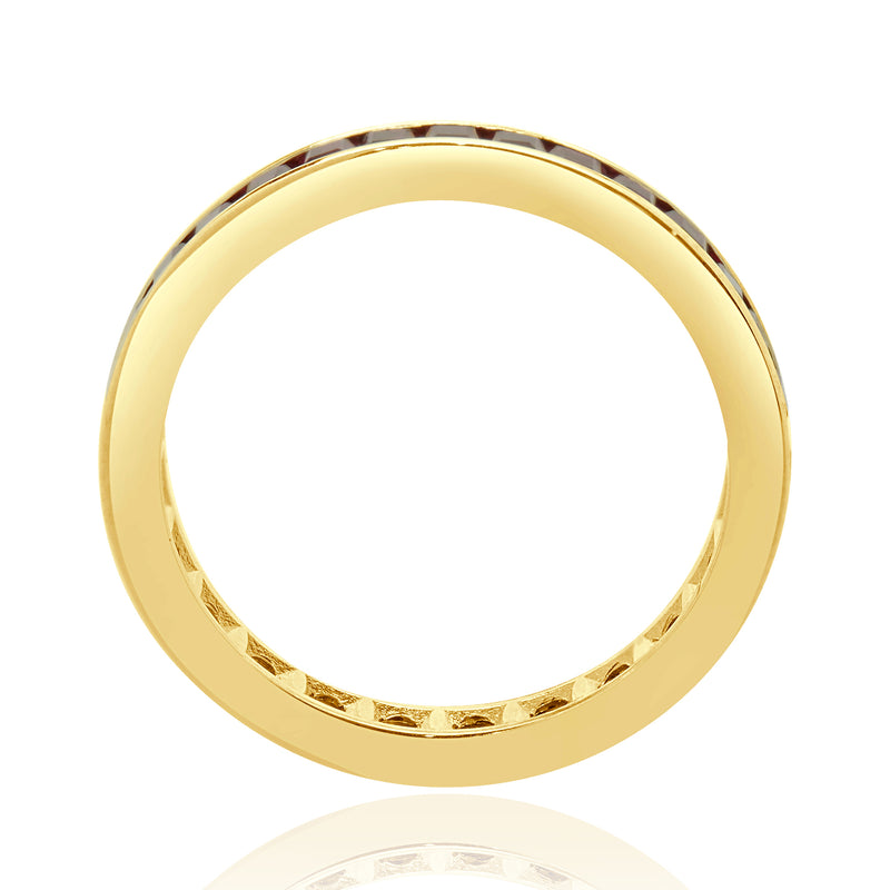14 Karat Yellow Gold Lab Grown Ruby Eternity Band