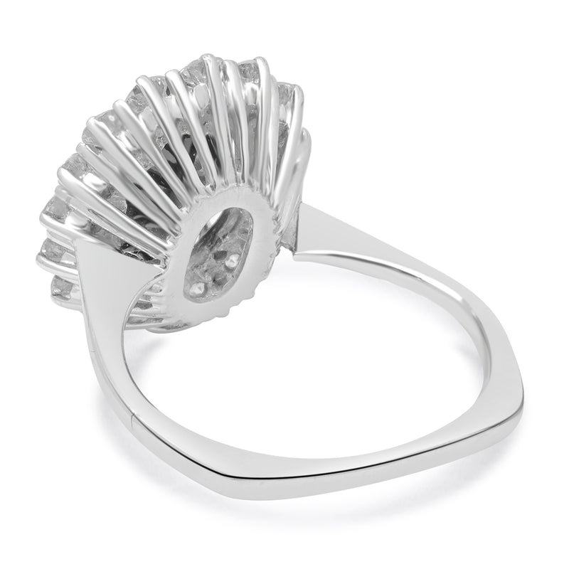 14 Karat White Gold Sapphire and Diamond Oval Cocktail Ring