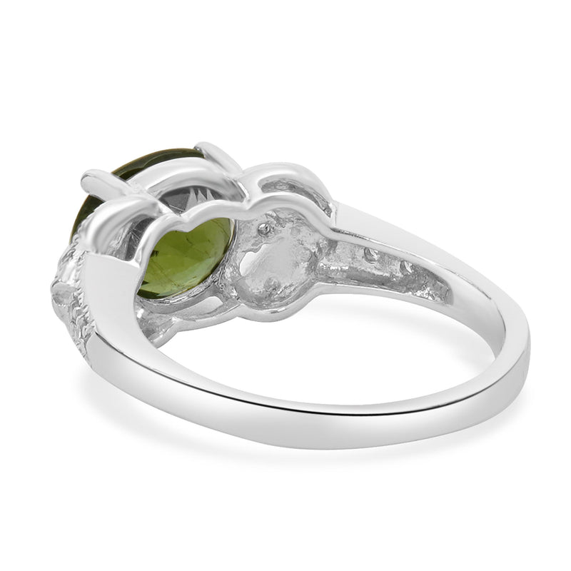 14 Karat White Gold Paraiba Cuprian Tourmaline and Diamond Ring