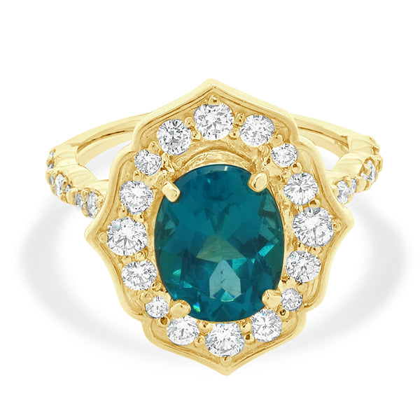 18 Karat Yellow Gold Appetite and Diamond Ring