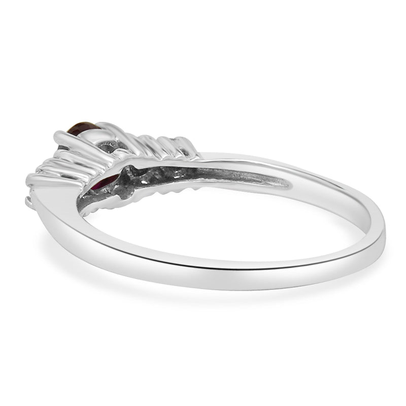 14 Karat White Gold Ruby and Diamond Ring