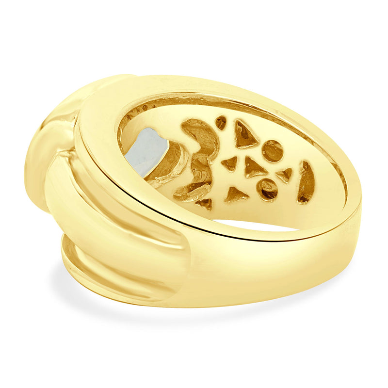 14 Karat Yellow Gold Bezel Set Aquamarine Ring