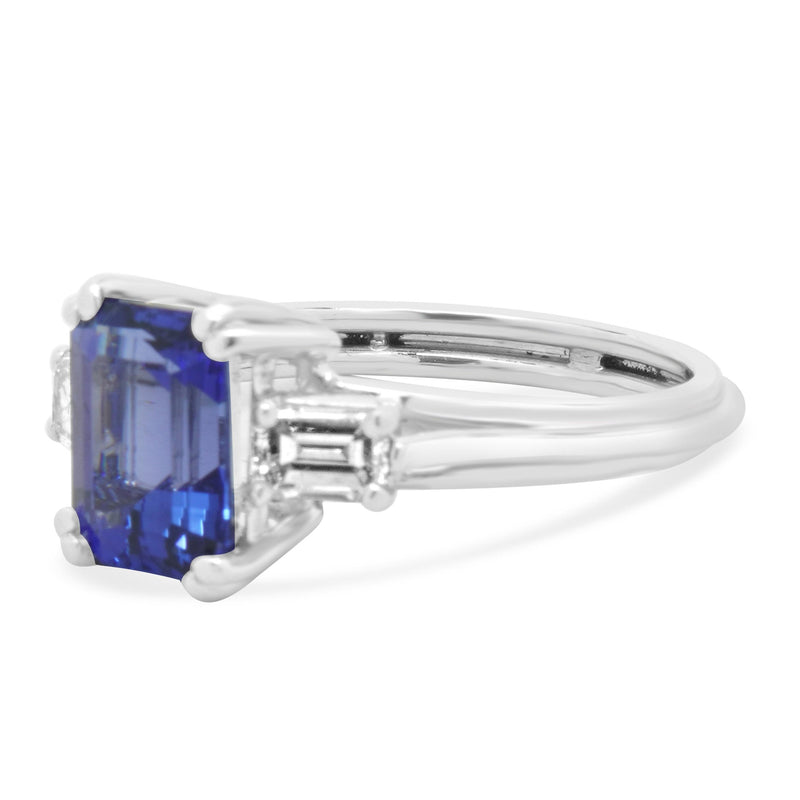 Platinum Tanzanite and Diamond Ring
