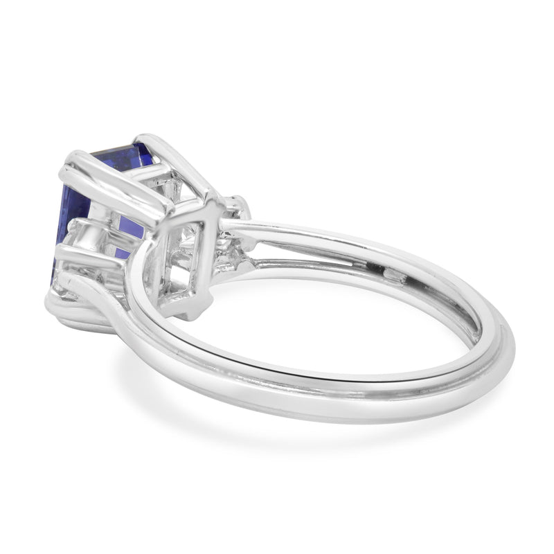 Platinum Tanzanite and Diamond Ring