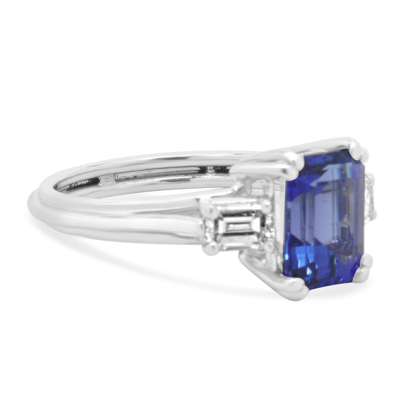Platinum Tanzanite and Diamond Ring