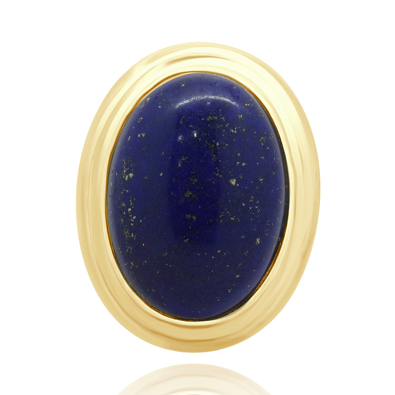 14 Karat Yellow Gold Lapis Cabochon Ring