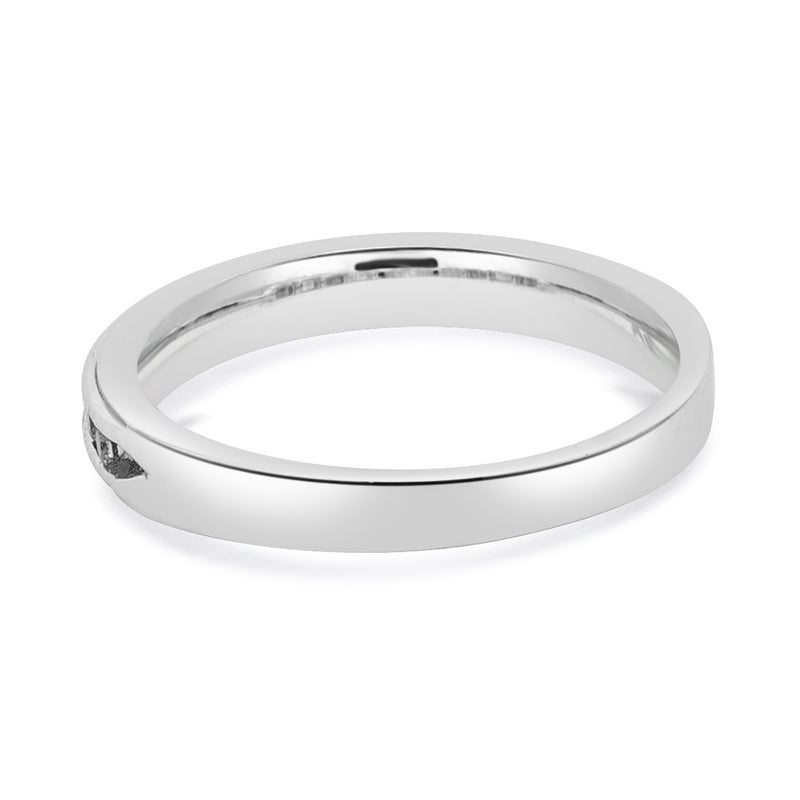 10 Karat White Gold Pink Sapphire Milgrain Band