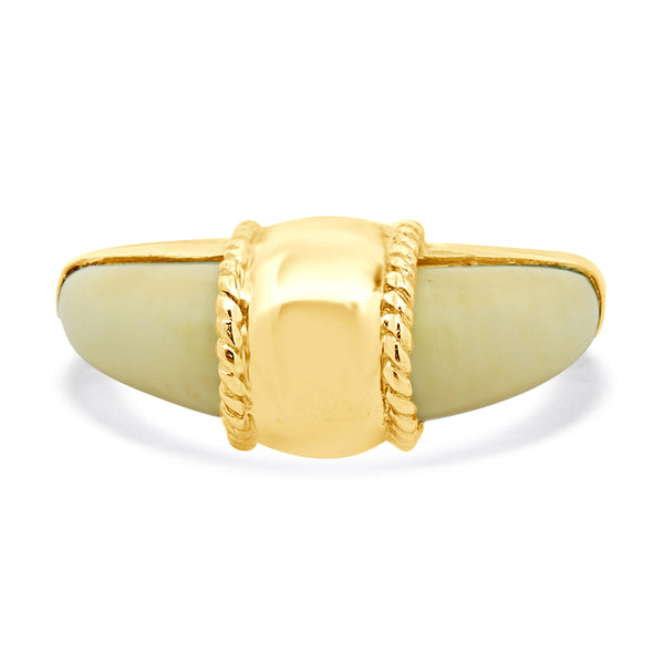 14 Karat Yellow Gold Vintage Bone Ring